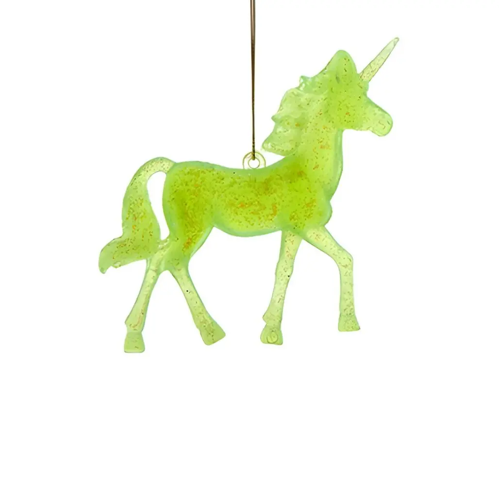 Green Glow-in-the-Dark Unicorn Ornament