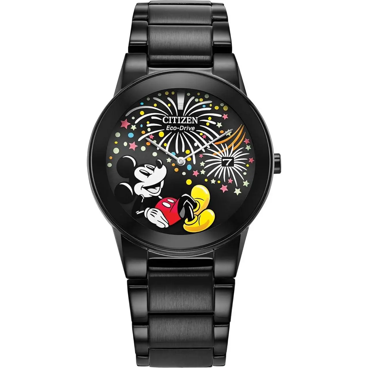 Citizen Eco-Drive Mickey Mouse Fiesta Black IP Mens Watch AU1095-57W