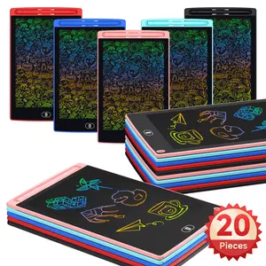 20 Pack LCD Writing Board for Kids, 8.5 Inches Doodle Board Reusable Board Screen Drawing Pad Erasable Painting Pads Educational Toy for 3-8 Years(Blue, Red, Green, Pink)
