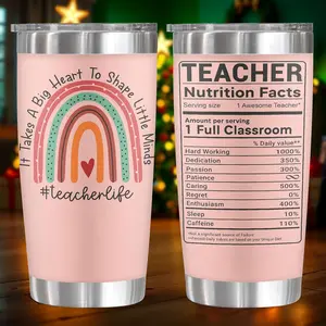 Teacher Gifts - 20oz Tumbler, Cool Gifts for Teachers, Teacher Appreciation, Birthday, Valentine's Day Gifts- Stainless Steel  Design