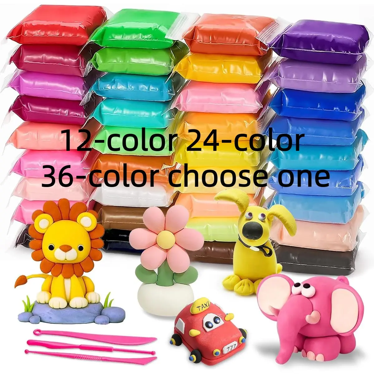 Colorful Clay 36 Colors + Accessories Set, Creative Craft Kit, Handcraft Art Kit, Perfect Holiday Gift Choice, Indoor Play Dough Toy Kit Suitable for Kids Aged 3 Years & Up