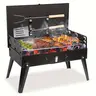 Portable Durable Charcoal Grill Equipment - 46x43x24cm (46cm), Compact Multi-Tool, Collapsible Folding, Handle, 6-pc Complete Heat-Resistant Set, Spit Roast, Fork, Shovel, Easy Assembly, Dust-Proof, For 3-4 People, Camping Gear, Ideal For BBQ Lovers