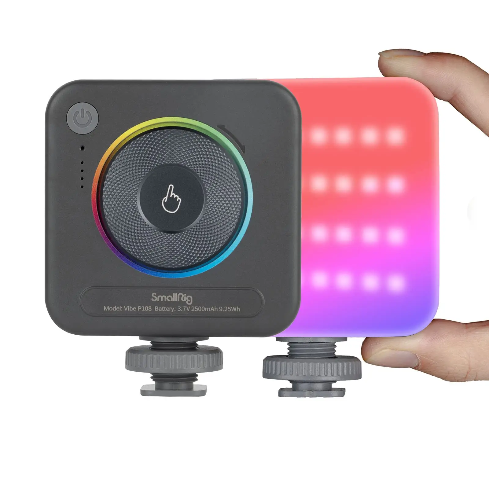 【FallDealsForYou】SmallRig P108 RGB Video Light,Portable LED Camera Lights 360° Full Vibrant Color Photography Lighting w 3 Cold Shoe, 2500mAh Recharge