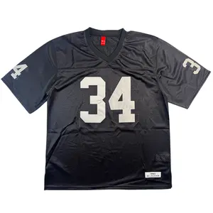 90s Men's Short Sleeve #34 Sewing embroidery Classic V-neck black football jersey mesh ventilation Suitable for daily rugby training matches Outdoor sportswear Cheap High Quality 1990 American football jersey fan Christmas gift