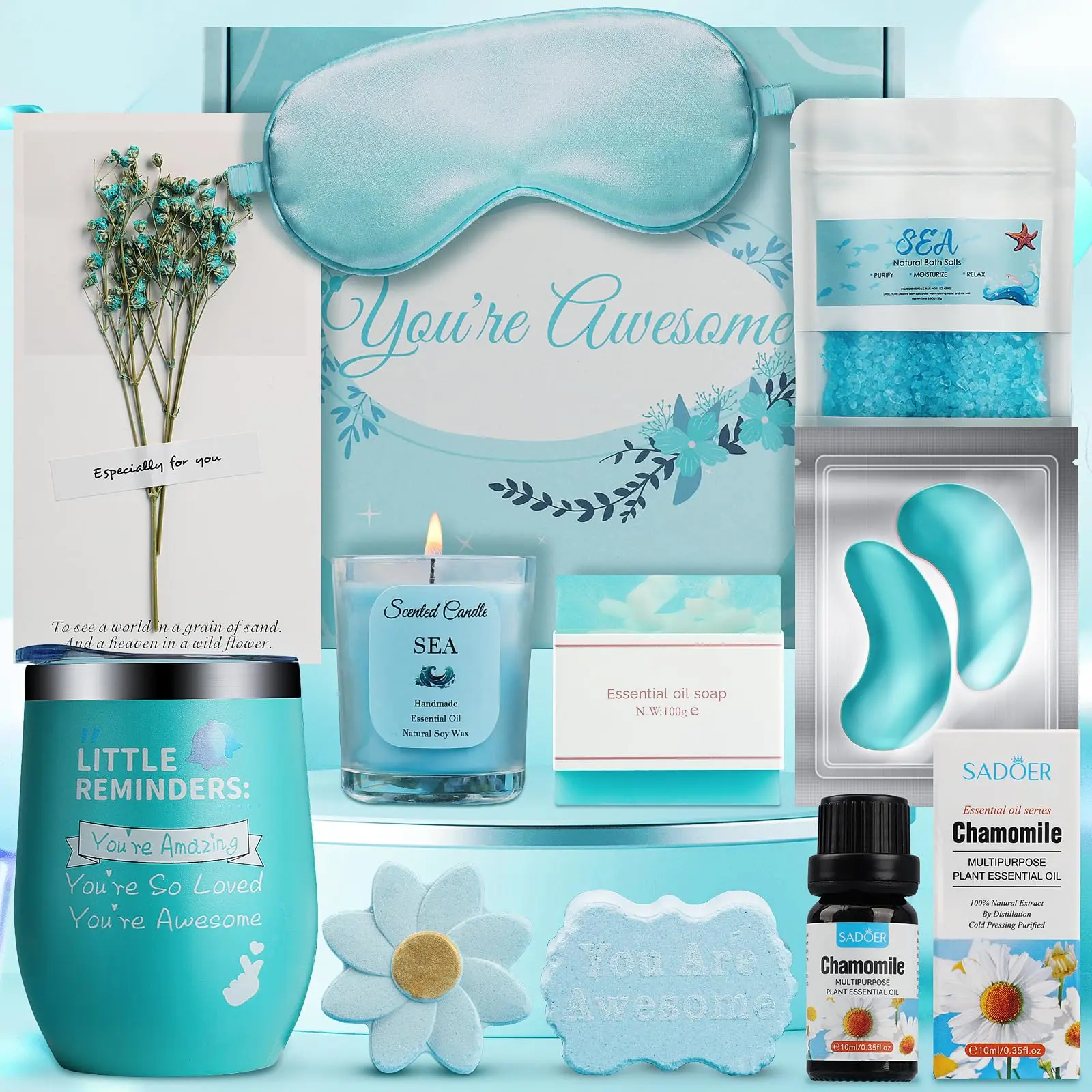 Pamper Gifts for Women, Gifts for Women Birthday Unique,Bath Sets Relaxation Spa, Business Gifts,Get Well Soon, Self Care Package for Her Ideas for Siste, Ladies, Friend, Mothers Day Shower Products Soap unique gifts for girls