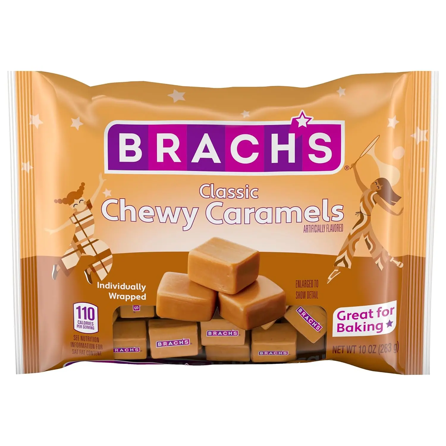 Brach’s Milk Maid Caramels, Individually Wrapped Candy, 10oz Bag