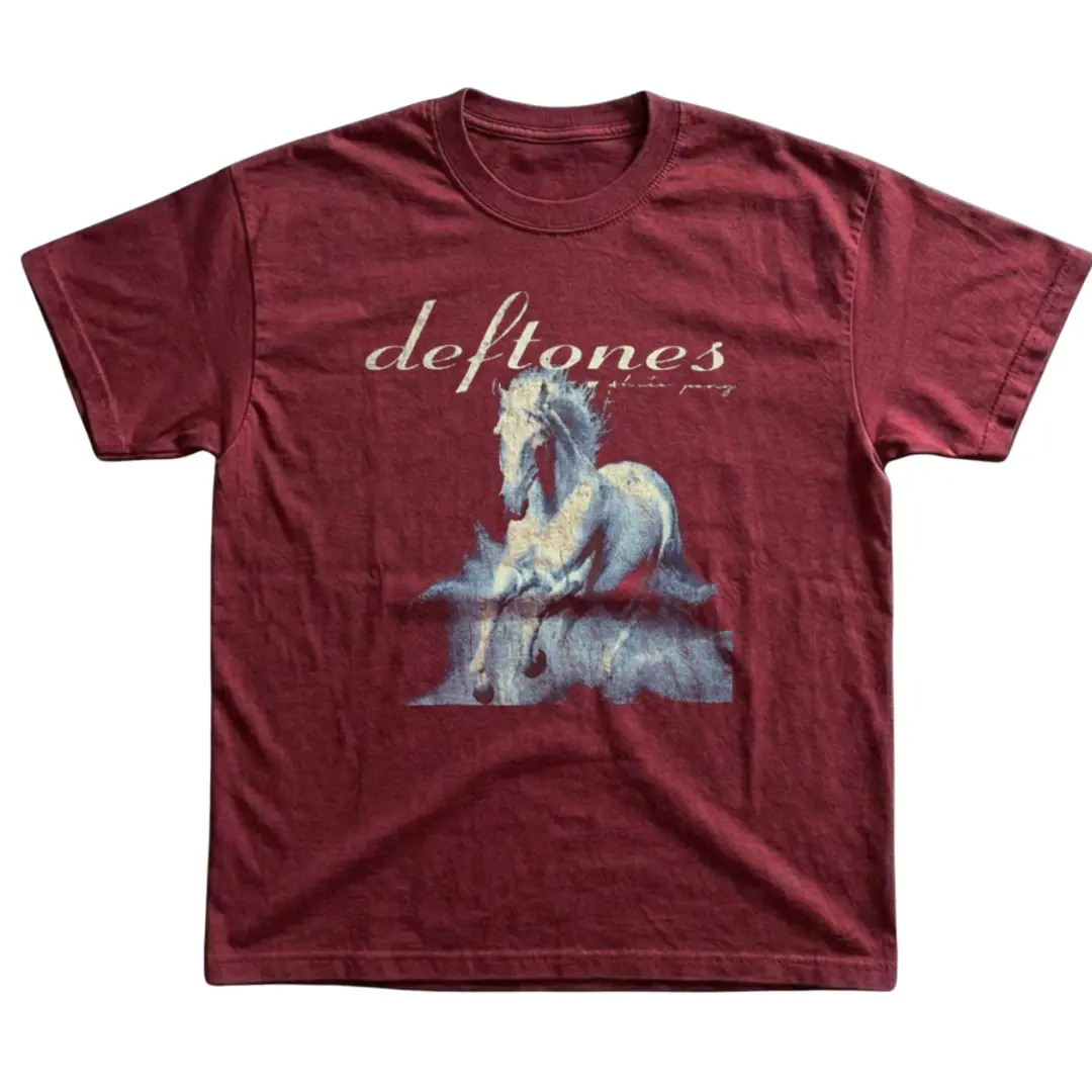 Gildan Men's Women's T-shirt, Deftones White Pony Band Tshirt, Music Rock Band Vintage Graphic Tees, Casual Outfit, Indie Aesthetic, Y2K Fashion, Menswear Womenswear Top Streetwear Crewneck Fit Minimalist