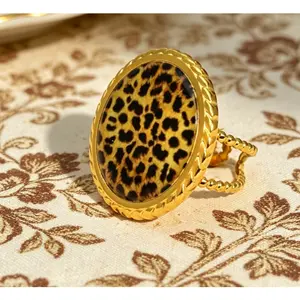 Jewelry Leopard Print Circle Open Ring Simple Fashion Light Luxury Design Jewelry