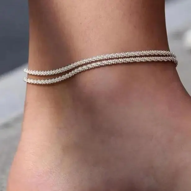 2026 New Women Adjustable Womens Anklet For Dainty Layered Waterproof Anklet Set Stackable Figaro Beaded Cuban Link Anklets Daily Clothing Decor For Beach Summer Trendy All-match & Exquisite Jewelry For Valentine's Day gifts