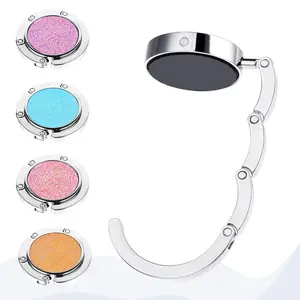 Round Folding Hanging Bag Schoolbag Hook, 4 Counts Creative Hanging Bag with Portable Hanging Hook, Home Organizer for Bag, Schoolbag, Clothes, Carry Purse Hook