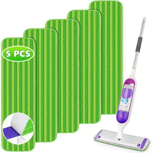 Mop Pads Compatible with  PowerMop, Microfiber Mop Pads Refills Mop Heads Replacement for  Mop Spray Mop Floor Mop, Washable  Floor Mopping Refills, 5 Pack