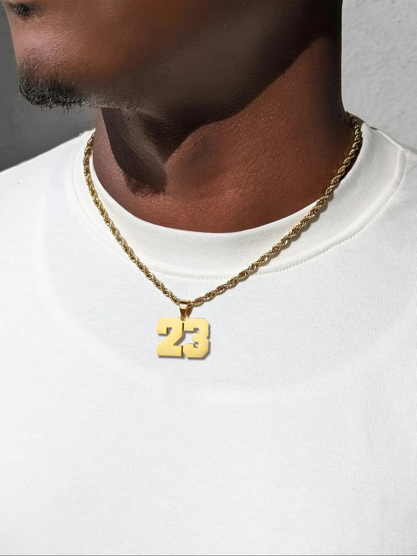 Couple Matching Stainless Steel Necklace, Single Layer Design, Number 50-100 Twisted Pendant, Fashion Daily Wear Jewelry Accessory, Minimalist Chain