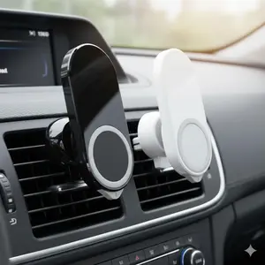 Triple Function Magnetic Car Mount: Emergency Window Breaker, Seatbelt Cutter & Anti-Slip Vent Clip. Durable Multitool for Road Trips & Safety, Essential Vehicle Emergency Kit with Strong Phone Holder.