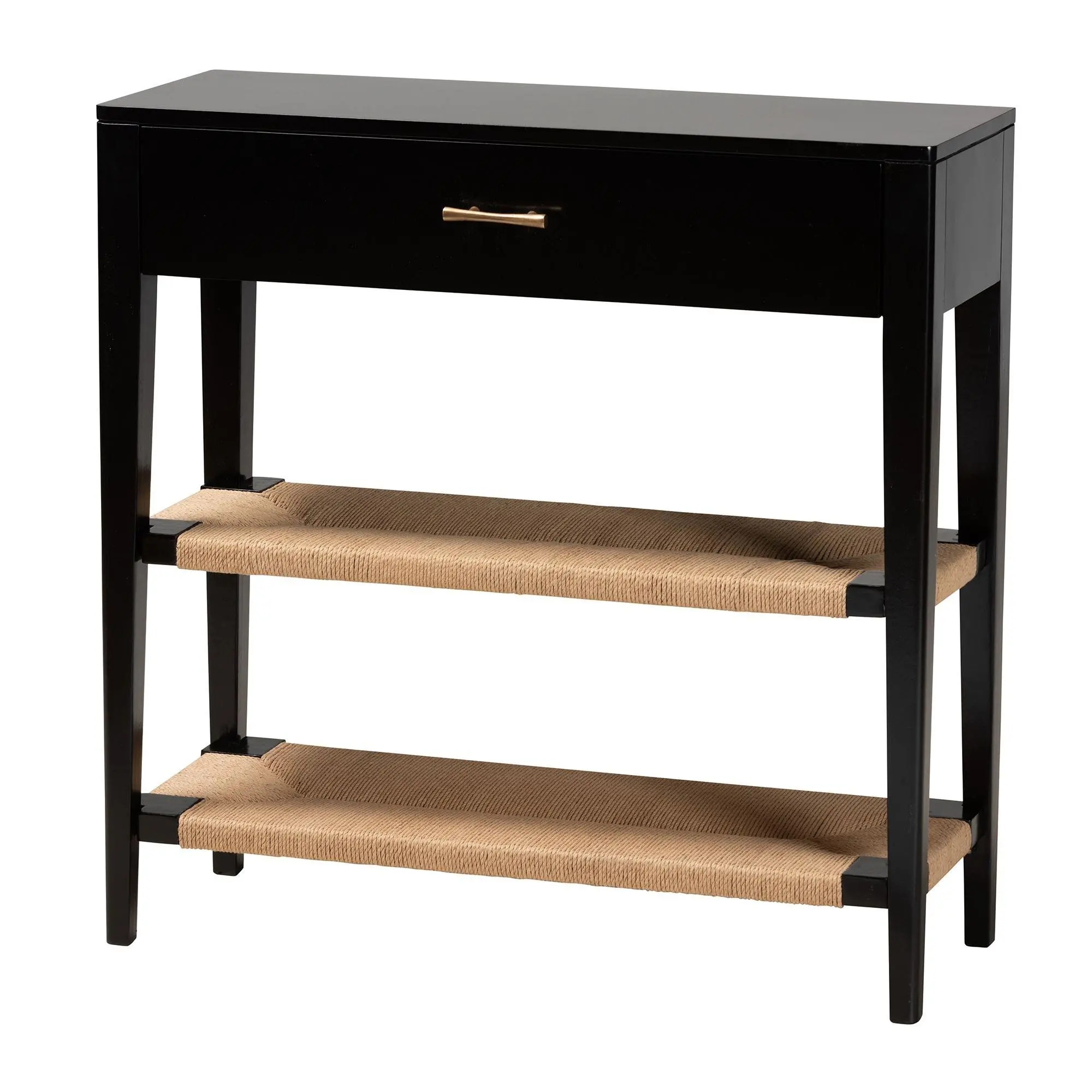 Baxton Studio Freya Black Bayur Wood Console Table