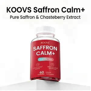 KOOVS Saffron and Chasteberry Extract Soothing Gummies Supplement for Adult Women, Supporting Mood Balance, Stress Relief, and Hormonal Balance with Dual Plant Extracts