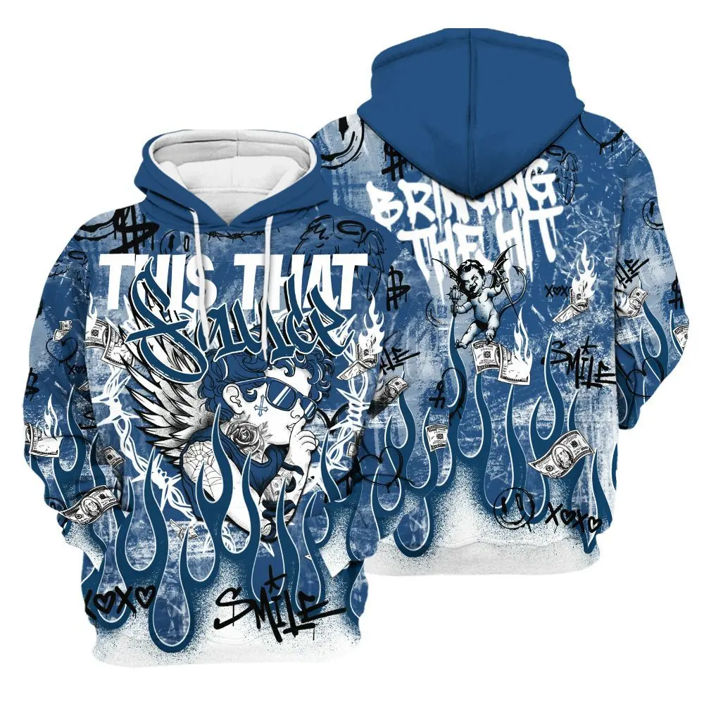 Hoodie to Match High OG Midnight Navy 1s – This That Sauce Angel Graphic Streetwear, Sneaker Matching Outfit, Matching Adult & Youth Kids Hoodie, Casual Everyday Wear, Birthday Christmas Gift for Sneaker Lovers & Family