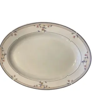 Princess House Heritage Blossom Porcelain 14 1/2 Oval Serving Platter Plate