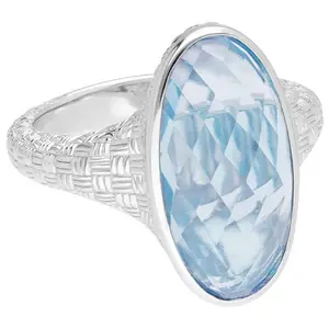 Ariva Sterling Silver 7.25 cttw Sky Blue Topaz Ring