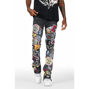 Espen Black Stacked Flare Jean