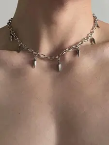 Punk Style Studded Decor Choker, Fashionable High End Necklace for Party, Daily Clothing Decor, Trendy All-match & Exquisite Jewelry for Birthday Gift