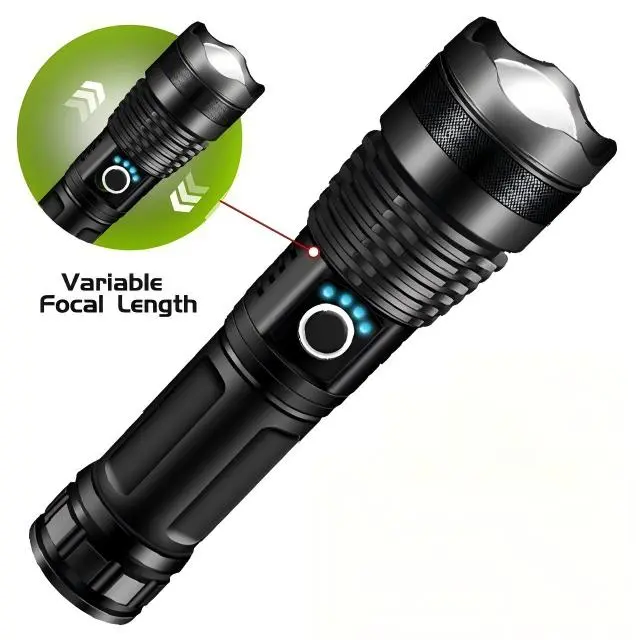 2-Pack Rechargeable Tactical LED Flashlights, 99000 High Lumens, Zoomable 3280FT Long Range, 5 Light Modes with SOS Strobe, IPX7 Waterproof Handheld Flashlights for Camping, Emergencies, Party Gifts
