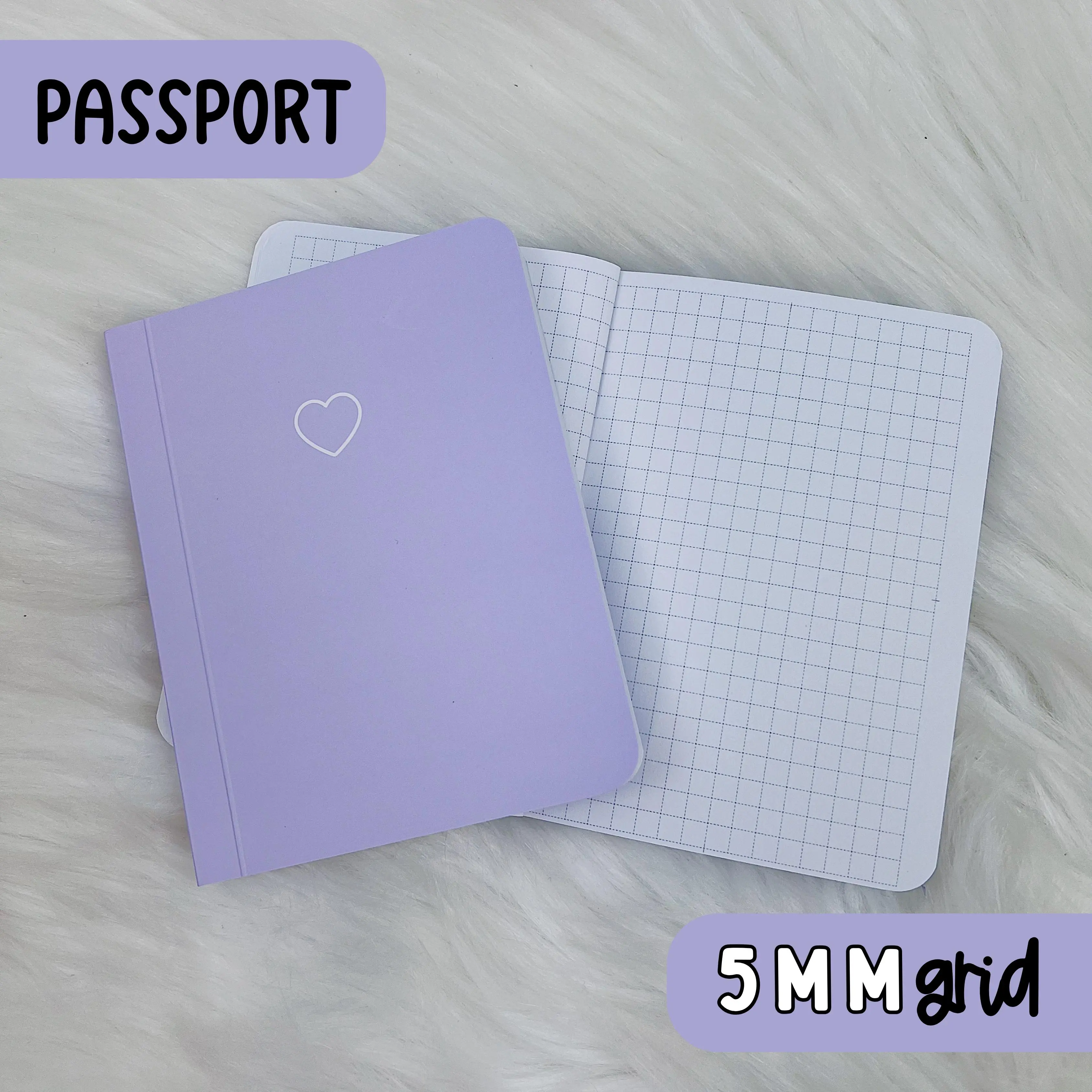 Purple Cover Passport Square Grid Notebook | 5MM Grid | 200 Pages
