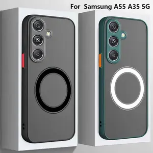 Magnetic Case for Samsung Galaxy A56 A55 5G A36 A35 A26 A25 A15 A54 A53 A52 A34 A14 A32 A16 Shockproof Armor Case Matte Cover