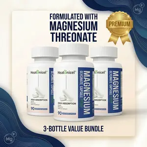 🔥 FLASH SALE:Heatonicel Magnesium Complex 1000mg (3 Bottles) - US Stocked 🇺🇸 - High Potency 7-in-1 Blend with Threonate for Cognitive & Sleep Health
