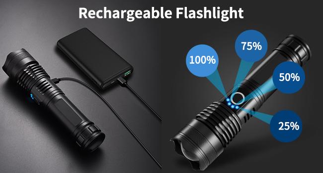 Rechargeable Flashlights 90000 High Lumens - 2 Pack, Super Bright LED Flashlight Rechargeable with 5 Light Modes, High Powered & IPX7 Waterproof Flash Light for Camping, Home
