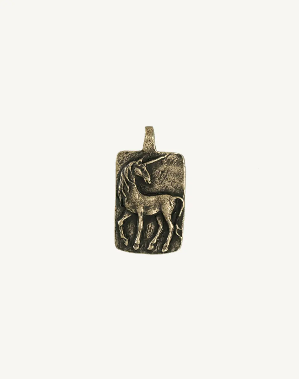 Whimsical Handmade Carved Solid Fairy Tale Unicorn Charm - 31x17mm, 1pc, Made in USA, Children's Literature & Art Book Accessory