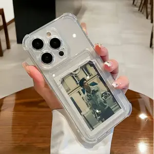 Fashion Protective Phone Case with Card Slot, Anti-drop Phone Soft Case, Cover, Phone Accessories Compatible with iPhone 16 15 14 13 12 11 Plus Mini Pro Max