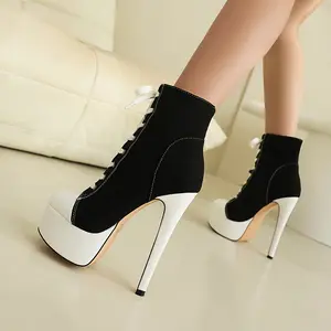 Fashionable Women's Platform Sneaker, with High Heels and Lace-up Design, Suitable for Casual and Formal Wear Occasions