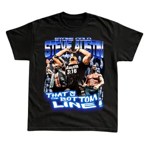 Gildan Men's and Women's T-Shirt, Vintage Stone Cold Graphic Tee, WWE T-Shirt, Urban Street Style Gothic Grunge Y2K Emo Scene Amity Affliction Style Clothes Menswear Womenswear Streetwear