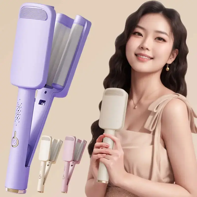 Women's 32mm Automatic Lambswool Electric Curler - Curling Tool for Long-Lasting French Deep Wave Styling, B, Friends, Porcelain, 155*60*45Mm, Us, 1X Deep Waver Curling Iron, Anti-Burn Safe, Adjust Temp., Ceramic, All Hair Types, Long-Lasting Curls