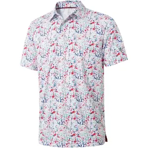 Men'S Golf Polo Shirts Short Sleeve Striped Performance Moisture Wicking Dry Fit Golf Shirts for Men