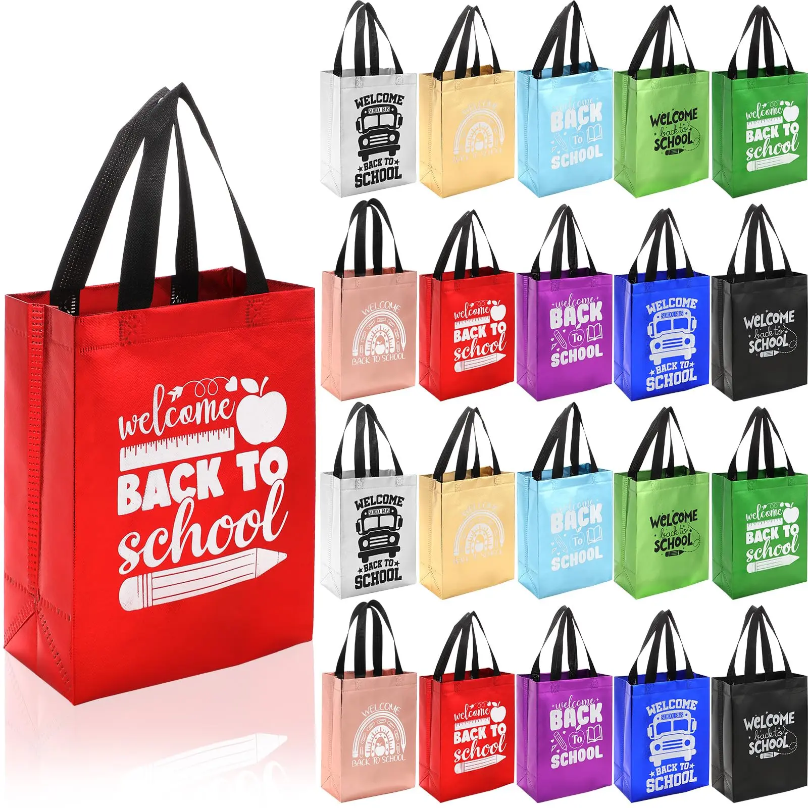 Glossy Reusable Goodie Treat Tote Bags（20 Pcs）