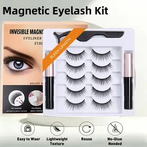Magnetic Eyelash Kit No Glue Waterproof Natural Long Lengthening Magnetic Lashes C Curl Reusable False Eyelashes with Magnetic Eyeliner Easy Apply Lightweight Comfortable Beginner Friendly Wispy Lash Set for Daily Wear Soft Natural Look Long Lasting