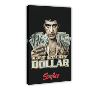 1983 Tony Montana Scarface Poster,Vintage Movie Poster Wall Art Home Aesthetic Decor Canvas Print