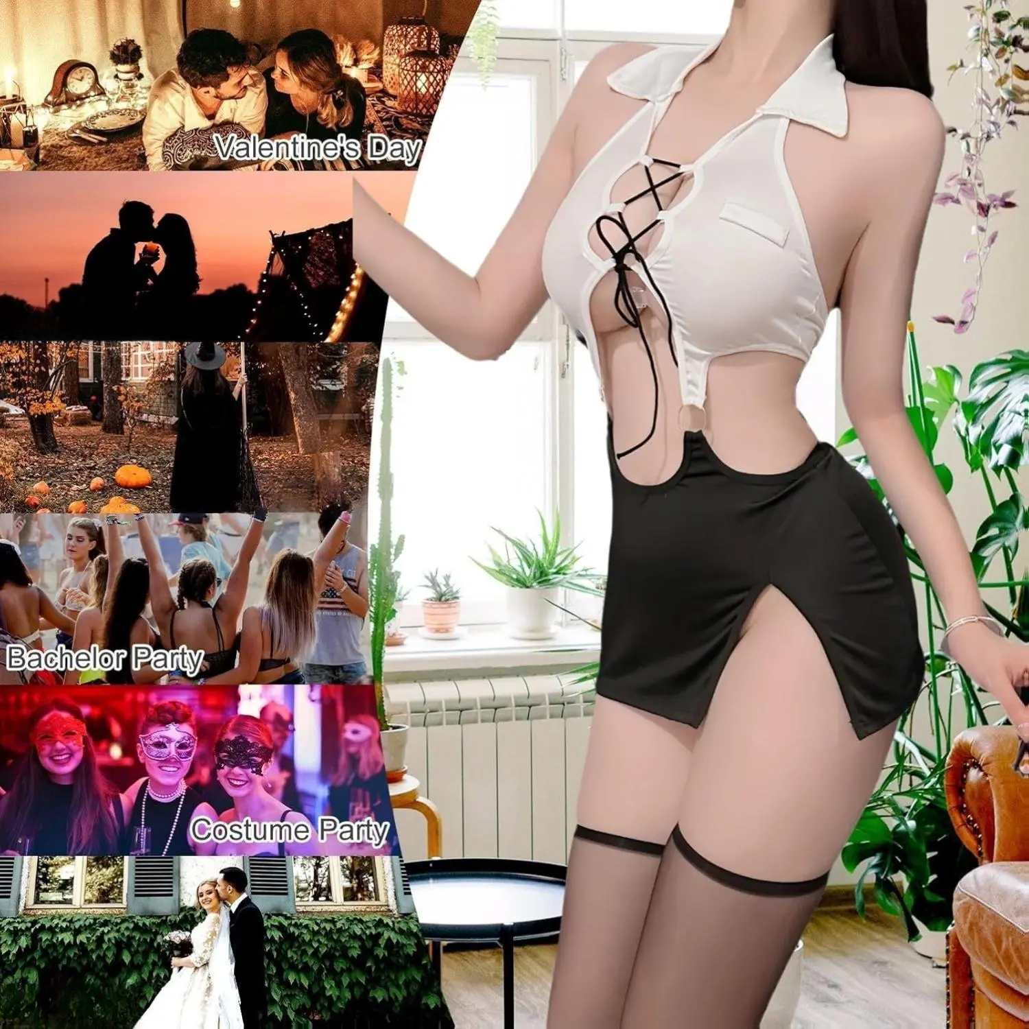 Women Sexy Office Secretary Outfit Costume Sleeveless Cosplay Lingerie Teacher Dress Uniform Office Lady Role Play Bodysuit 2 Pieces Halloween Babydoll Fancy Dress Top+Mini Skirt+G-String - TikTok Shop Women Sexy Office Secretary Outfit Costume Sleeveless Cosplay Lingerie Teacher Dress Uniform Office Lady Role Play Bodysuit 2 Pieces Halloween Babydoll Fancy Dress Top+Mini Skirt+G-String - TikTok Shop