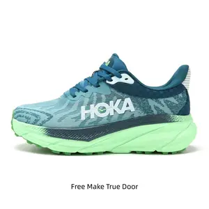 Teal Dark Navy Knit Low Top Marathon Sneakers Oversized Shock Absorbing Platform Midsole Breathable Mountain Gym Daily Walking Shoes For Men Women
