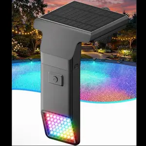 Submersible Solar Pool Light (1 Pack, Black) - 10-Color, 4-Mode LED Lights for Inground & Above Ground Pools, Remote-Controlled, Waterproof with Timer & Auto Shut-Off