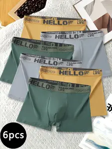 Men's Underwear Set (6 Pieces), Soft Breathable Moisture-Wicking Boxer Briefs, Casual Fitted Inner Wear for All Seasons