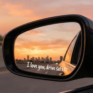 Vinyl Decal for Car,6 Pcs I Love You Drive Safe Car Mirror Decal,Car Rearview Mirror Sticker,Universal Car Accessory Vehicle Exterior Decoration Sticker