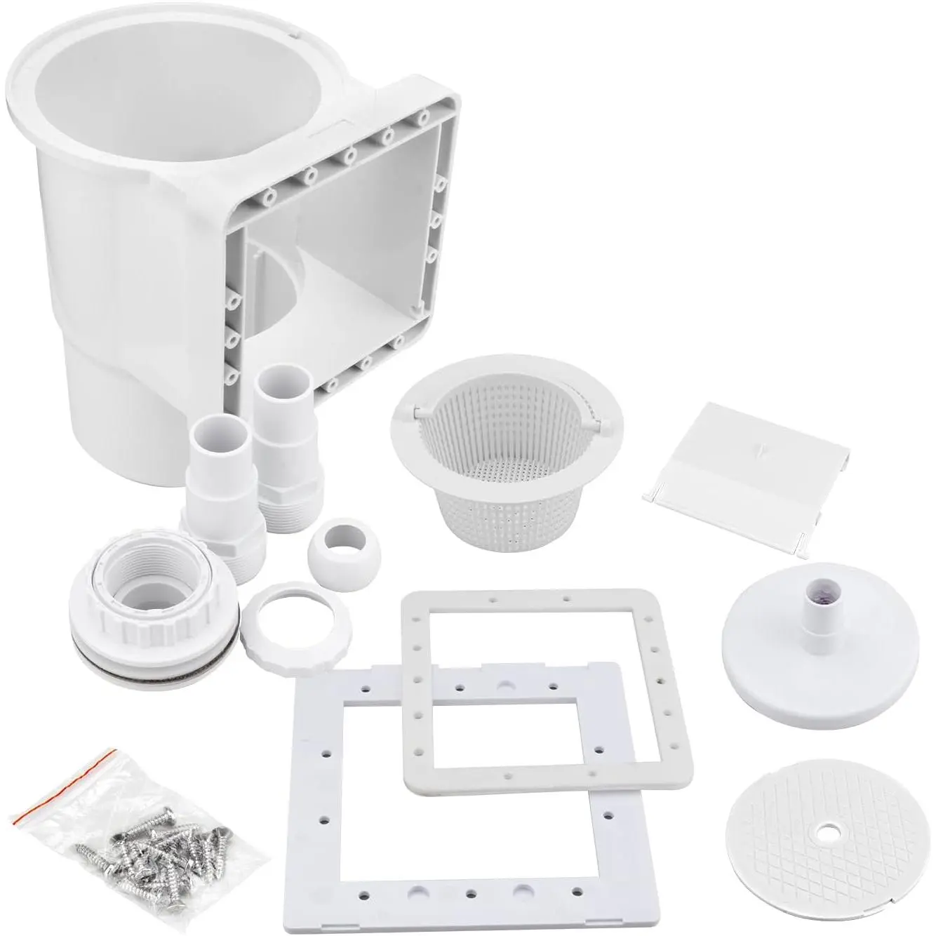 284102 Standard Thru-Wall Skimmer w/Return Fitting for Above Ground Swimming Pools-Opening Width 6" Fits  Standard Pool Wall Cutouts