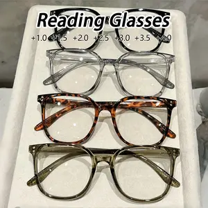 Women's Plastic Round Oversized Reading Glasses, Lightweight Fashion Eyewear, Multi-Color Options, +1.0-4.0 Magnification, Clear Vision Correction, High Quality Eyewear