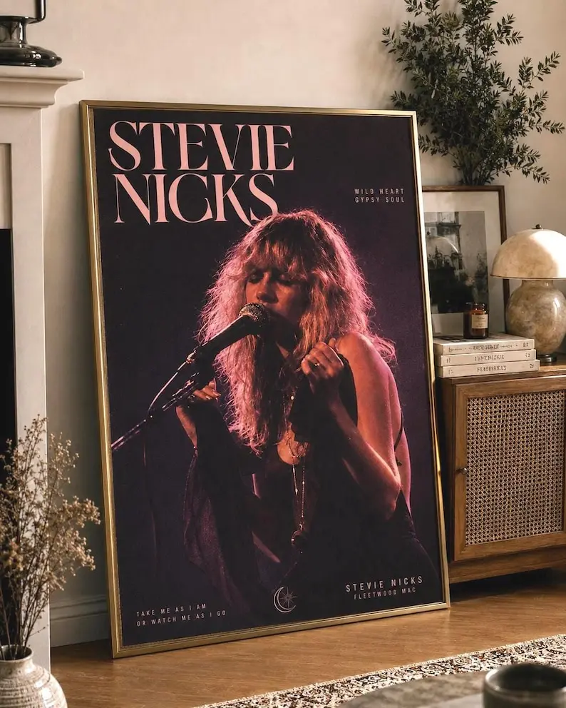 Stevie Nicks Poster Vintage Concert Print Fleetwood Mac Wall Art Music Lover Gift
