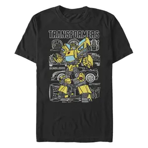 Men's Transformers Bumblebee Parts Sketch T-Shirt