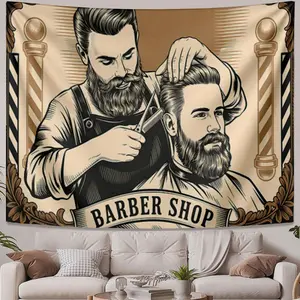 Simple Barber cutting hair Casual Tapestries Bedroom bedside wall covering tapestry