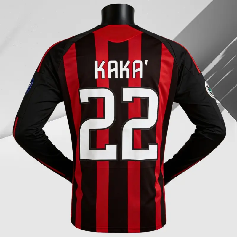 Home Kit/22# KAKA/Retro/Long Sleeve/Soccer Jersey/Fans Version/Black Red