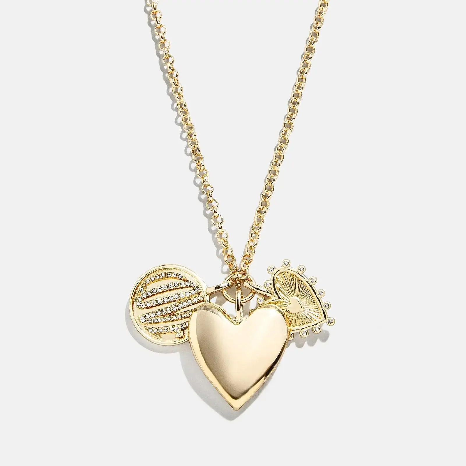 Heart Cluster Charm Necklace - Heart